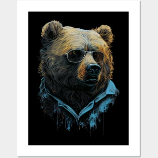 Bear in sunglasses Posters and Art